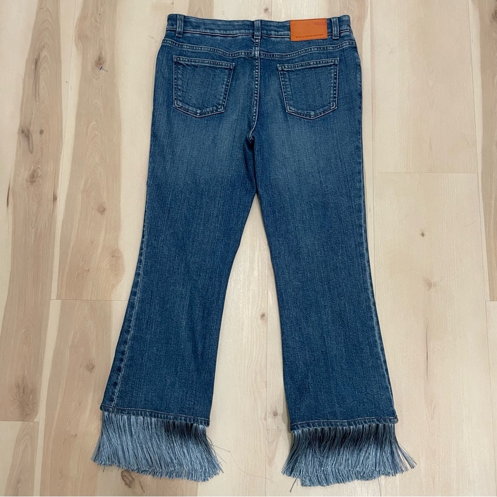 Stella McCartney Women's 29 Fringe Hem Kick Flare Jeans Stretch Mid Rise - Picture 14 of 15